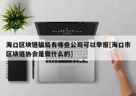 海口区块链骗局有哪些公司可以举报[海口市区块链协会是做什么的]